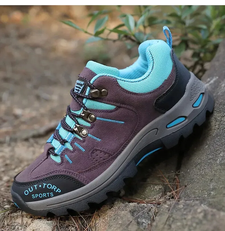 Women Leather Hiking Shoes Outdoor Trekking Shoes Mountain Sneakers - WHS50201