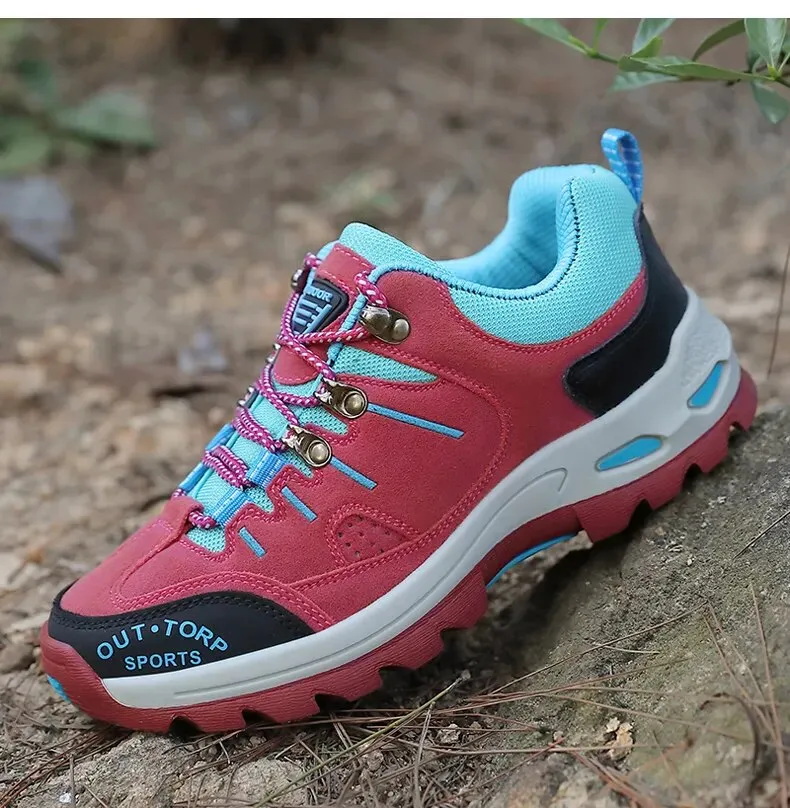 Women Leather Hiking Shoes Outdoor Trekking Shoes Mountain Sneakers - WHS50201