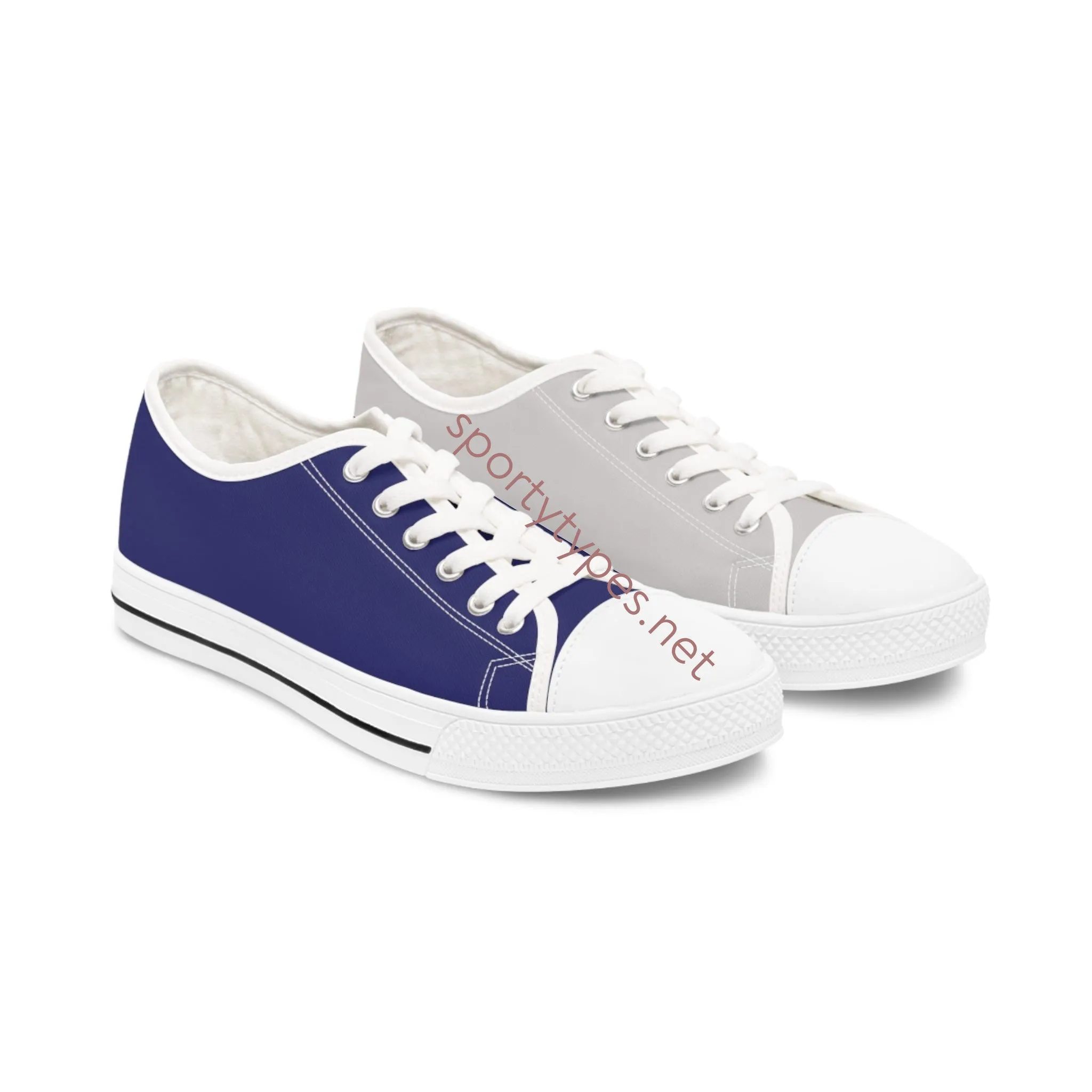 Women's Navy & Grey Mismatched Low Top Sneakers