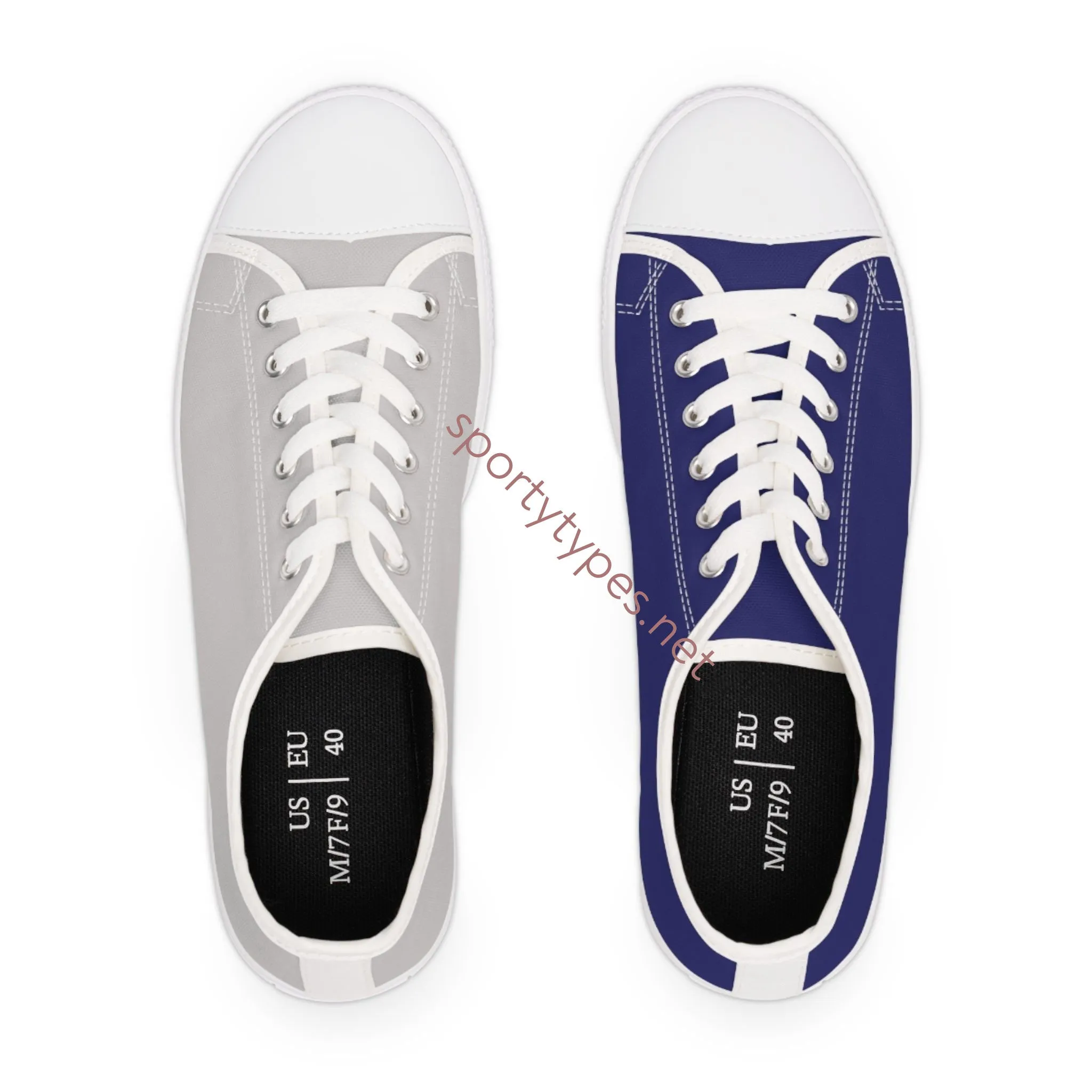 Women's Navy & Grey Mismatched Low Top Sneakers