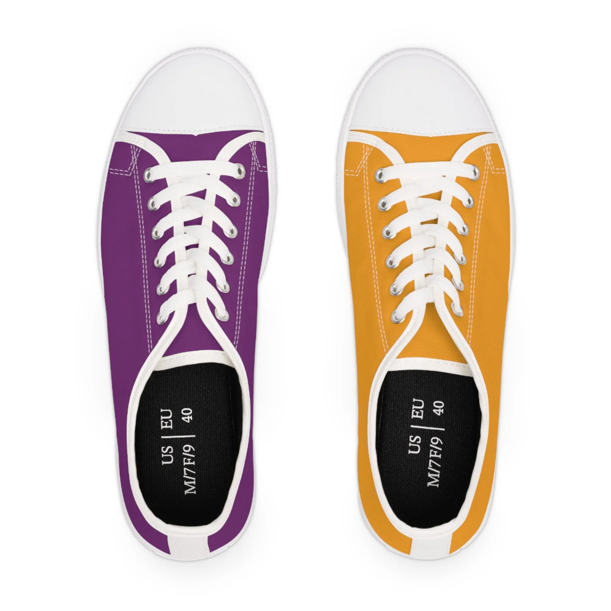 Women's Orange & Purple Mismatched Low Top Sneakers